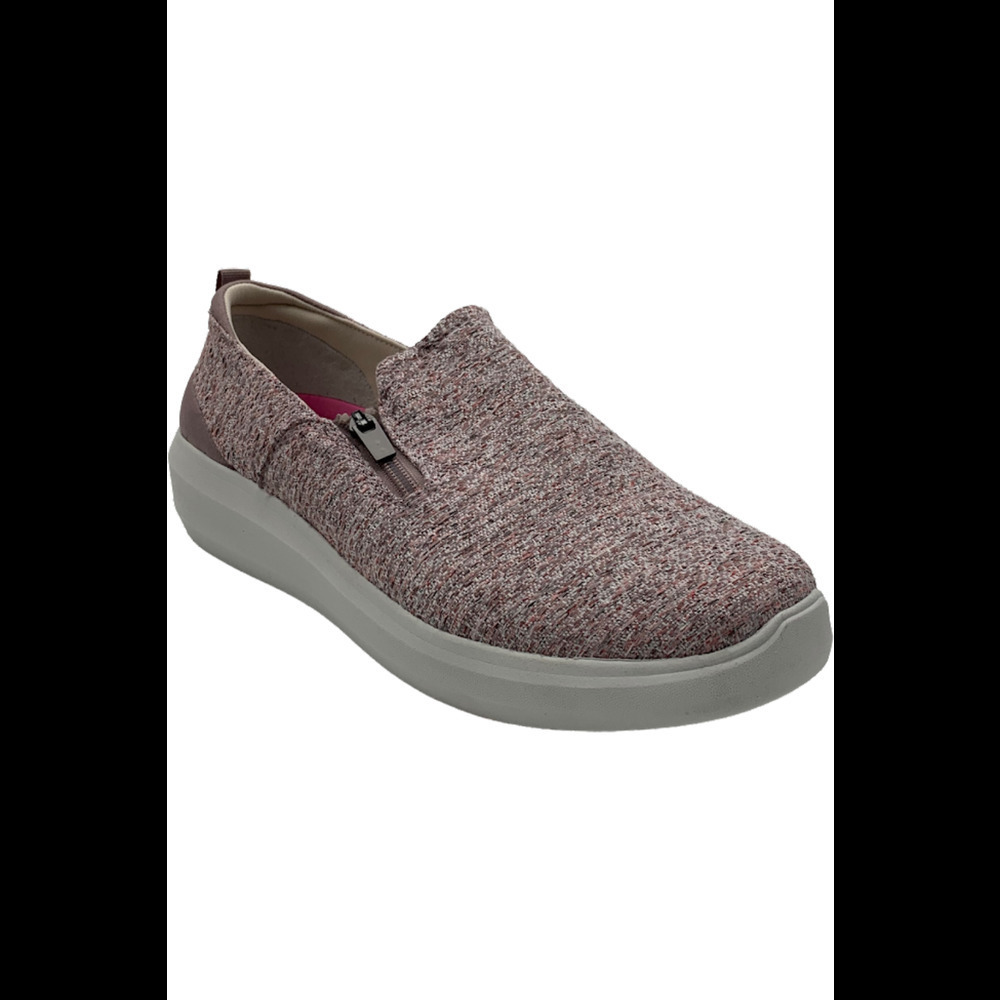 Ryka Slip-On Shoes with Zip Detail Ally Heathered Mauve Taupe - Medium